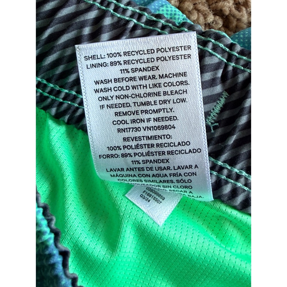 Cat & Jack Green Checkered Swim Trunk Shorts Built In Briefs Boys 6/7 NEW NWT - Picture 6 of 8